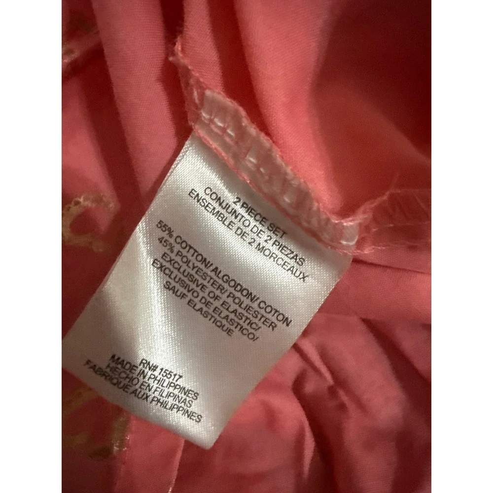 Penelope Mack Baby Girl 18M‎ Pink Gold Heart Smocked Top and White Shorts Set
